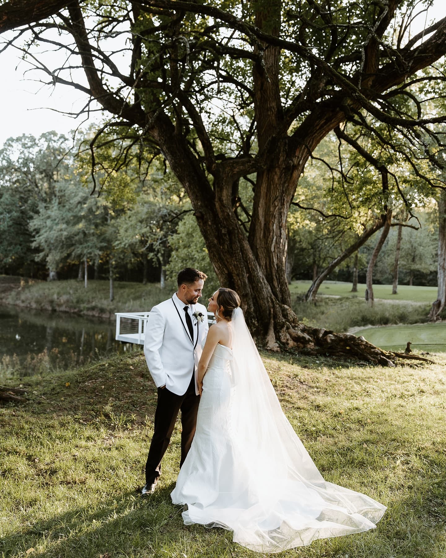 Couple sharing a quiet moment under a tree