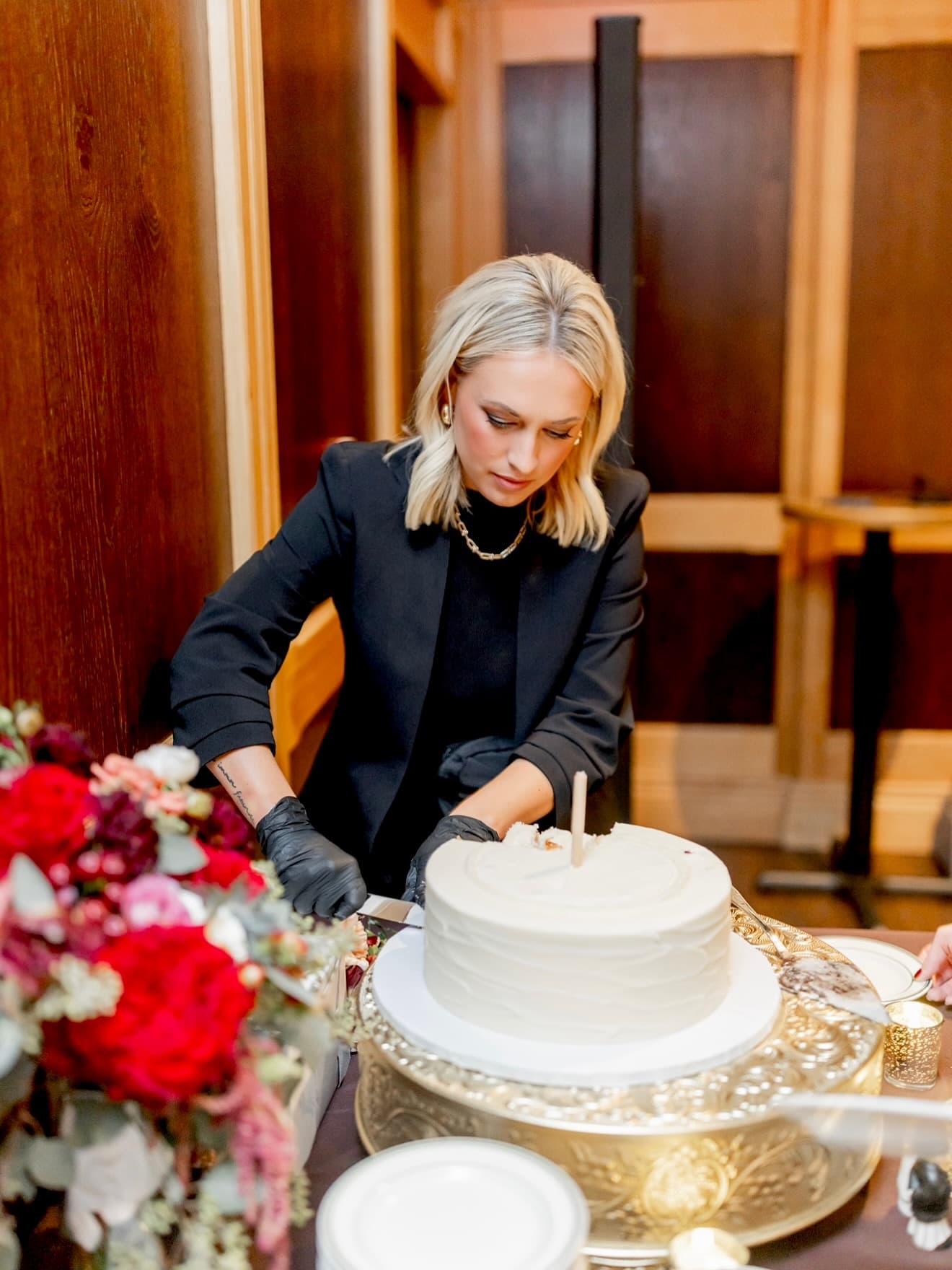 Lyndal coordinating details at a reception table