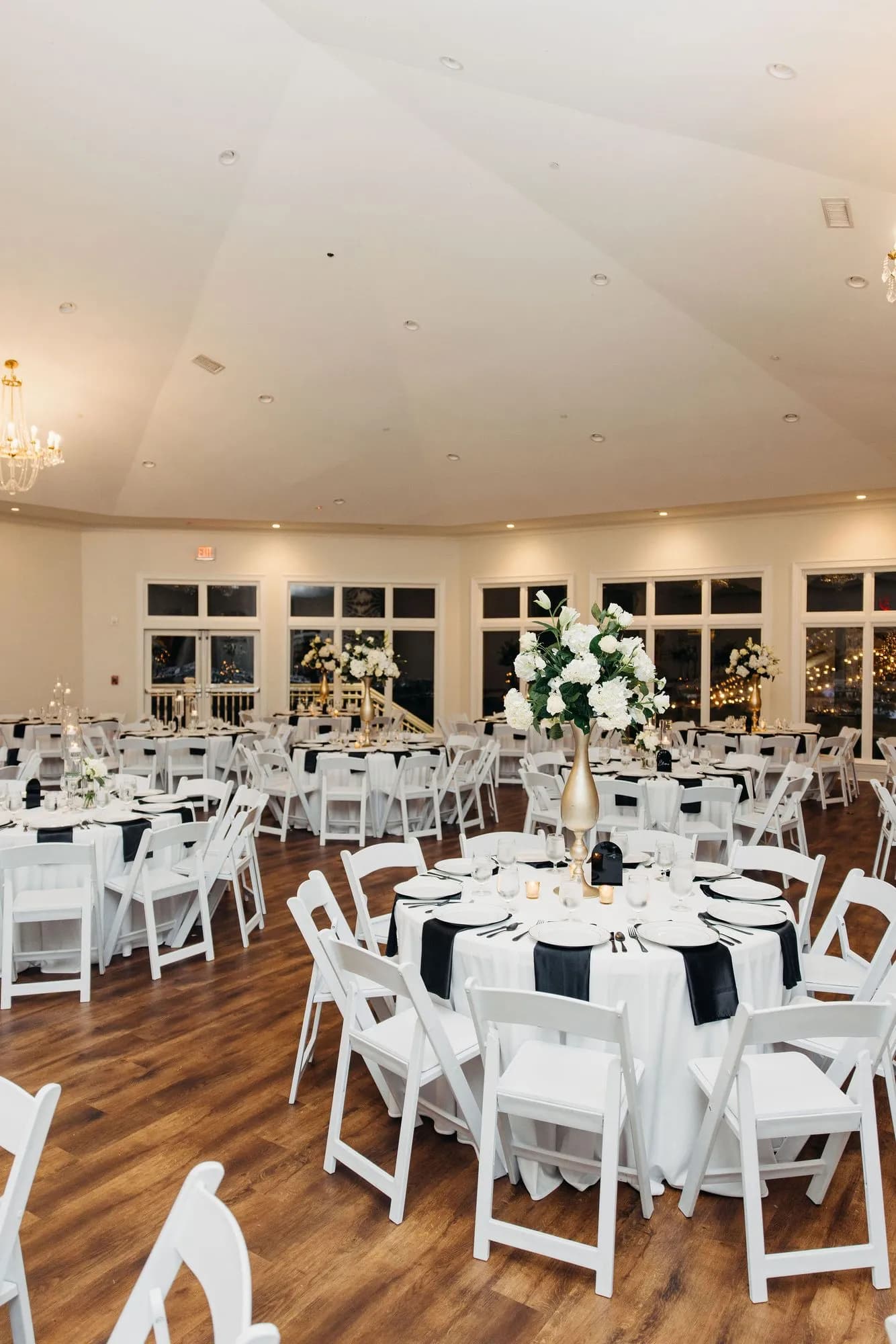 The reception room dressed in candlelight
