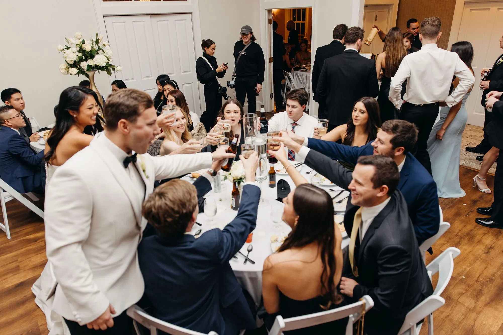 A guest raising a toast