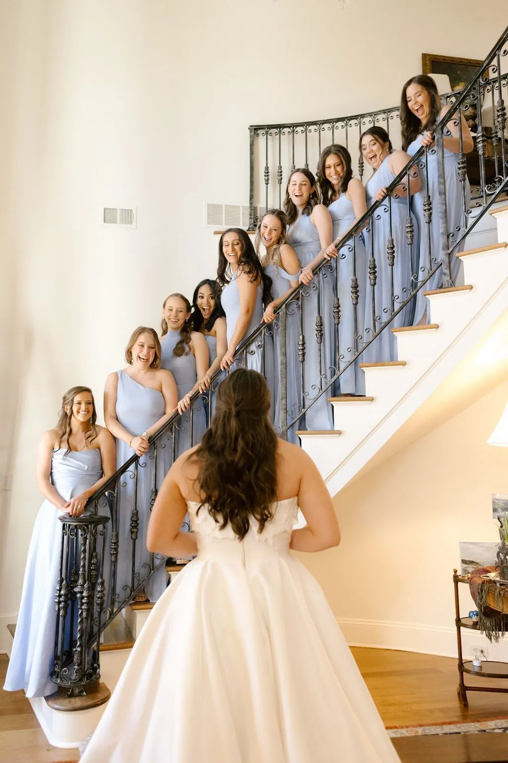 Sally's first look with her bridesmaids