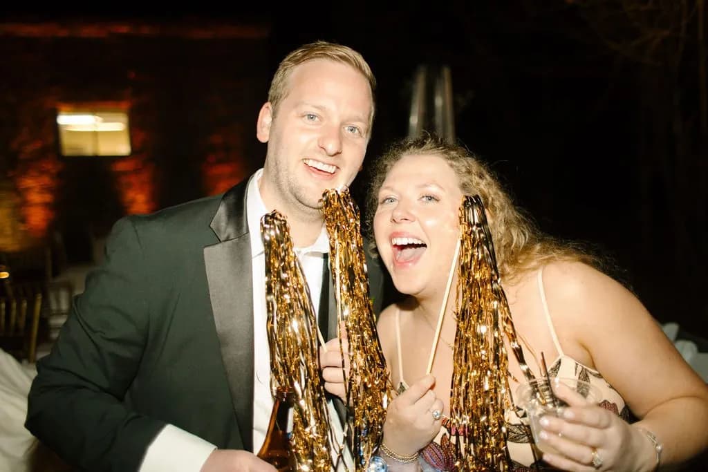 Guests celebrating at the reception