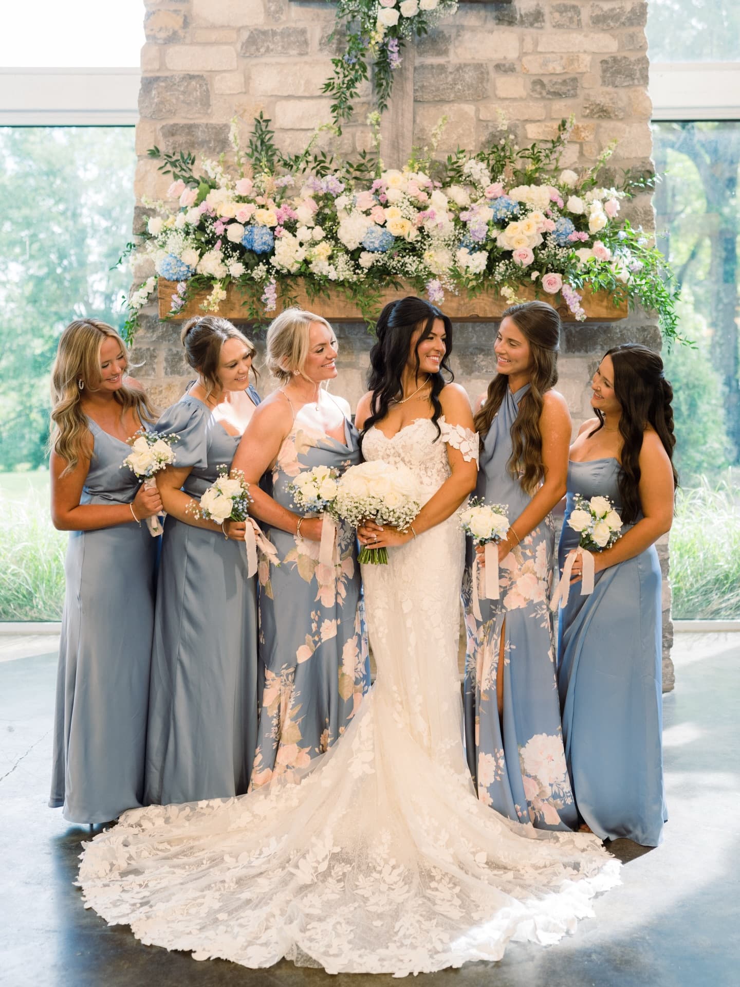Bride with bridesmaids